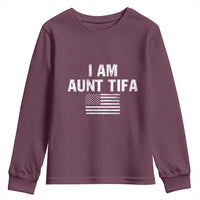 Funny I Am Aunt Tifa Youth Sweatshirt Political Satire Vintage American Flag - Wonder Print Shop