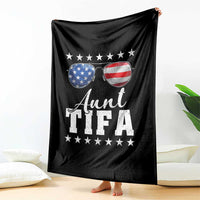 Funny Aunt Tifa Throw Blanket Political Satire American Flag Sunglasses - Wonder Print Shop