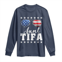 Funny Aunt Tifa Long Sleeve Shirt Political Satire American Flag Sunglasses - Wonder Print Shop