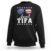 Funny Aunt Tifa Sweatshirt Political Satire American Flag Sunglasses - Wonder Print Shop