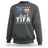Funny Aunt Tifa Sweatshirt Political Satire American Flag Sunglasses - Wonder Print Shop