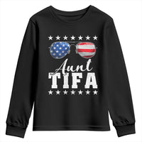 Funny Aunt Tifa Youth Sweatshirt Political Satire American Flag Sunglasses - Wonder Print Shop