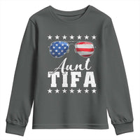 Funny Aunt Tifa Youth Sweatshirt Political Satire American Flag Sunglasses - Wonder Print Shop