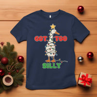 Funny Christmas Silly Goose T Shirt Got Too Silly Goose Pun Humor Xmas Tree - Wonder Print Shop