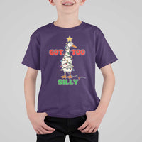 Funny Christmas Silly Goose T Shirt For Kid Got Too Silly Goose Pun Humor Xmas Tree - Wonder Print Shop