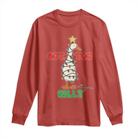 Funny Christmas Silly Goose Long Sleeve Shirt Got Too Silly Goose Pun Humor Xmas Tree - Wonder Print Shop
