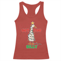 Funny Christmas Silly Goose Racerback Tank Top Got Too Silly Goose Pun Humor Xmas Tree - Wonder Print Shop