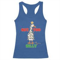 Funny Christmas Silly Goose Racerback Tank Top Got Too Silly Goose Pun Humor Xmas Tree - Wonder Print Shop