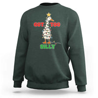 Funny Christmas Silly Goose Sweatshirt Got Too Silly Goose Pun Humor Xmas Tree - Wonder Print Shop