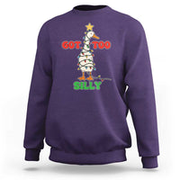Funny Christmas Silly Goose Sweatshirt Got Too Silly Goose Pun Humor Xmas Tree - Wonder Print Shop