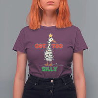 Funny Christmas Silly Goose T Shirt For Women Got Too Silly Goose Pun Humor Xmas Tree - Wonder Print Shop