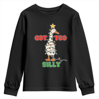 Funny Christmas Silly Goose Youth Sweatshirt Got Too Silly Goose Pun Humor Xmas Tree - Wonder Print Shop