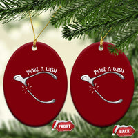 Funny Thanksgiving Turkey Wishbone Ceramic Ornament Make A Wish Chicken Turkey - Wonder Print Shop