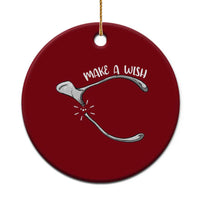Funny Thanksgiving Turkey Wishbone Ceramic Ornament Make A Wish Chicken Turkey - Wonder Print Shop