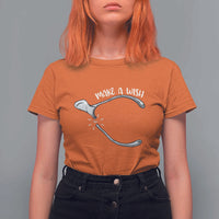 Funny Thanksgiving Turkey Wishbone T Shirt For Women Make A Wish Chicken Turkey - Wonder Print Shop