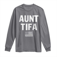Funny Aunt Tifa Long Sleeve Shirt Political Satire Vintage American Flag - Wonder Print Shop