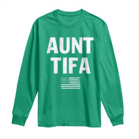 Funny Aunt Tifa Long Sleeve Shirt Political Satire Vintage American Flag - Wonder Print Shop