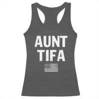 Funny Aunt Tifa Racerback Tank Top Political Satire Vintage American Flag - Wonder Print Shop