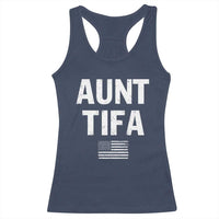 Funny Aunt Tifa Racerback Tank Top Political Satire Vintage American Flag - Wonder Print Shop
