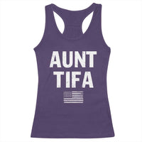 Funny Aunt Tifa Racerback Tank Top Political Satire Vintage American Flag - Wonder Print Shop