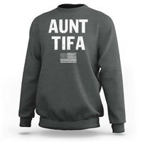 Funny Aunt Tifa Sweatshirt Political Satire Vintage American Flag - Wonder Print Shop