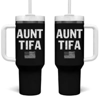 Funny Aunt Tifa Tumbler With Handle Political Satire Vintage American Flag - Wonder Print Shop