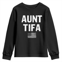 Funny Aunt Tifa Youth Sweatshirt Political Satire Vintage American Flag - Wonder Print Shop