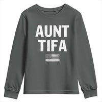 Funny Aunt Tifa Youth Sweatshirt Political Satire Vintage American Flag - Wonder Print Shop