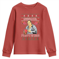 Funny Christmas Mafia Youth Sweatshirt Gabagool It Is Whats For Dinner Gangster Movie - Wonder Print Shop