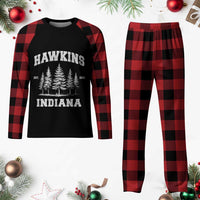 Funny Hawkins Sci Fi Lover Plaid Pajama Set Indiana Strangers Pine Tree - Wonder Print Shop