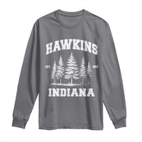 Funny Hawkins Sci Fi Lover Long Sleeve Shirt Indiana Strangers Pine Tree - Wonder Print Shop