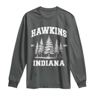 Funny Hawkins Sci Fi Lover Long Sleeve Shirt Indiana Strangers Pine Tree - Wonder Print Shop