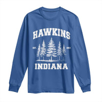 Funny Hawkins Sci Fi Lover Long Sleeve Shirt Indiana Strangers Pine Tree - Wonder Print Shop
