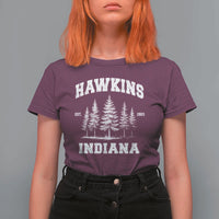Funny Hawkins Sci Fi Lover T Shirt For Women Indiana Strangers Pine Tree - Wonder Print Shop