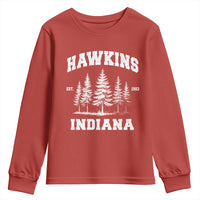 Funny Hawkins Sci Fi Lover Youth Sweatshirt Indiana Strangers Pine Tree - Wonder Print Shop