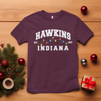 Funny Stranger Christmas T Shirt Hawkins Xmas Lights - Wonder Print Shop