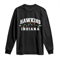 Funny Stranger Christmas Long Sleeve Shirt Hawkins Xmas Lights - Wonder Print Shop