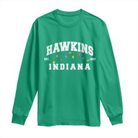 Funny Stranger Christmas Long Sleeve Shirt Hawkins Xmas Lights - Wonder Print Shop