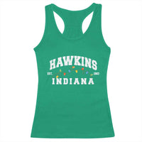 Funny Stranger Christmas Racerback Tank Top Hawkins Xmas Lights - Wonder Print Shop
