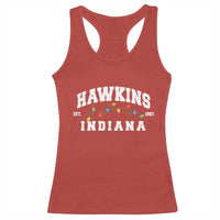 Funny Stranger Christmas Racerback Tank Top Hawkins Xmas Lights - Wonder Print Shop