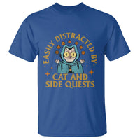 Funny Easily Distracted By Cats And Side Quests T Shirt RPG Tabletop Gamer - Wonder Print Shop