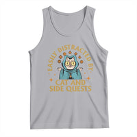 Funny Easily Distracted By Cats And Side Quests Tank Top RPG Tabletop Gamer - Wonder Print Shop