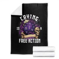 Funny RPG Gamer Crying Is A Free Action Throw Blanket Vintage D20 Side Quests Tabletop - Wonder Print Shop