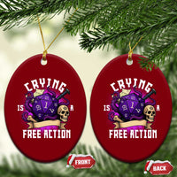 Funny RPG Gamer Crying Is A Free Action Ceramic Ornament Vintage D20 Side Quests Tabletop - Wonder Print Shop