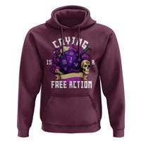 Funny RPG Gamer Crying Is A Free Action Hoodie Vintage D20 Side Quests Tabletop - Wonder Print Shop