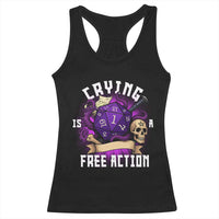 Funny RPG Gamer Crying Is A Free Action Racerback Tank Top Vintage D20 Side Quests Tabletop - Wonder Print Shop