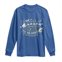 Funny Fly You Fools Christmas Long Sleeve Shirt Fantasy Movie Wizard Santa Sleigh - Wonder Print Shop