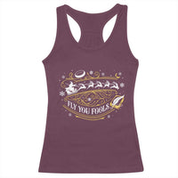 Funny Fly You Fools Christmas Racerback Tank Top Fantasy Movie Wizard Santa Sleigh - Wonder Print Shop