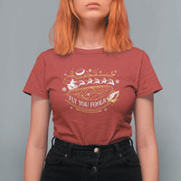 Funny Fly You Fools Christmas T Shirt For Women Fantasy Movie Wizard Santa Sleigh - Wonder Print Shop