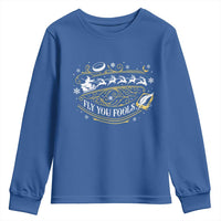 Funny Fly You Fools Christmas Youth Sweatshirt Fantasy Movie Wizard Santa Sleigh - Wonder Print Shop